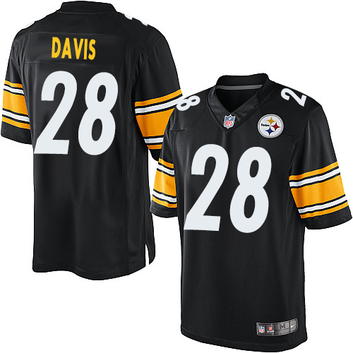 Youth Elite Sean Davis Nike Jersey Black Home - #28 NFL Pittsburgh Steelers